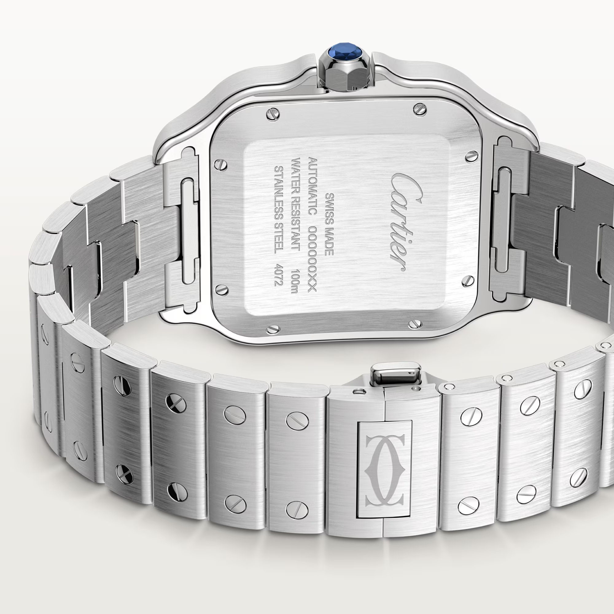 Cartier SANTOS — задняя сторона корпуса